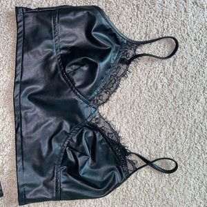 SHEIN 2 piece faux leather skirt and top.